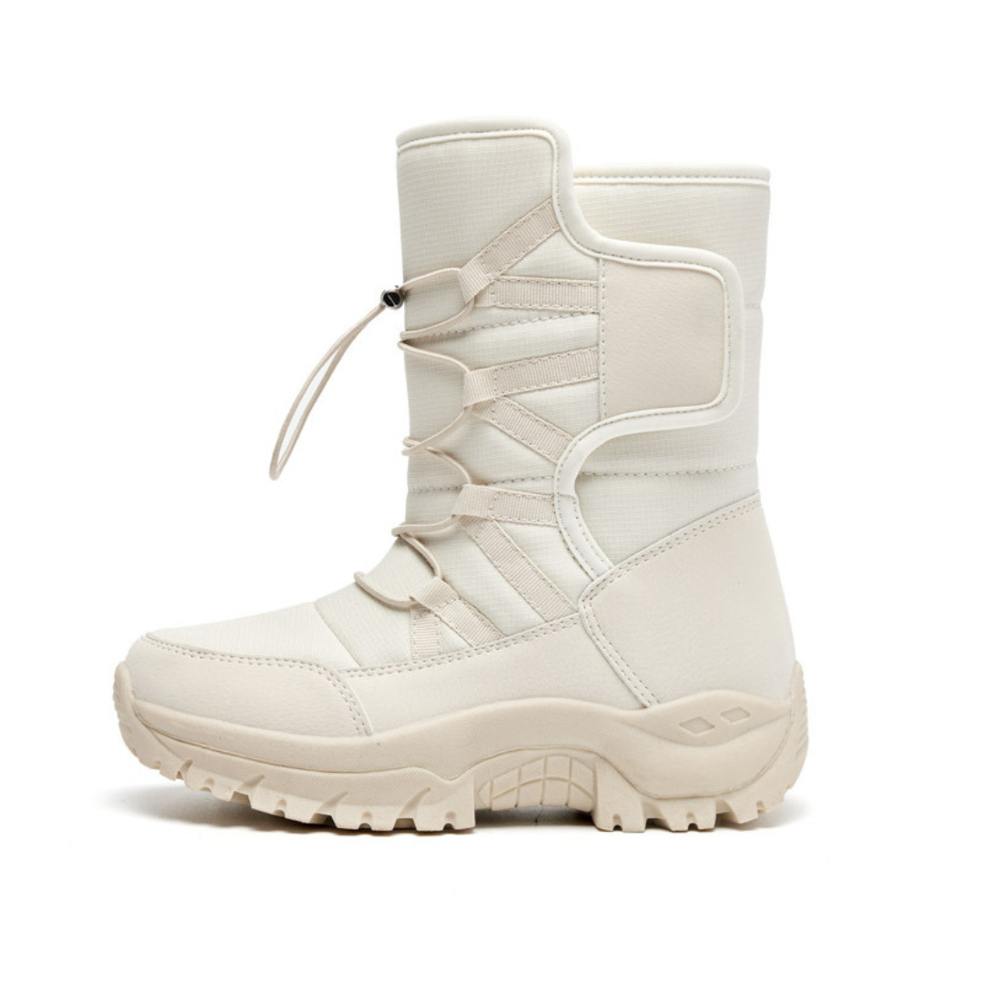 Wasserdichte Damen-Winterstiefel mit warmer Fütterung, Klettverschluss, rutschfester Sohle, knöchelhoch, Snowboots und Outdoorschuhe | Sansoti
