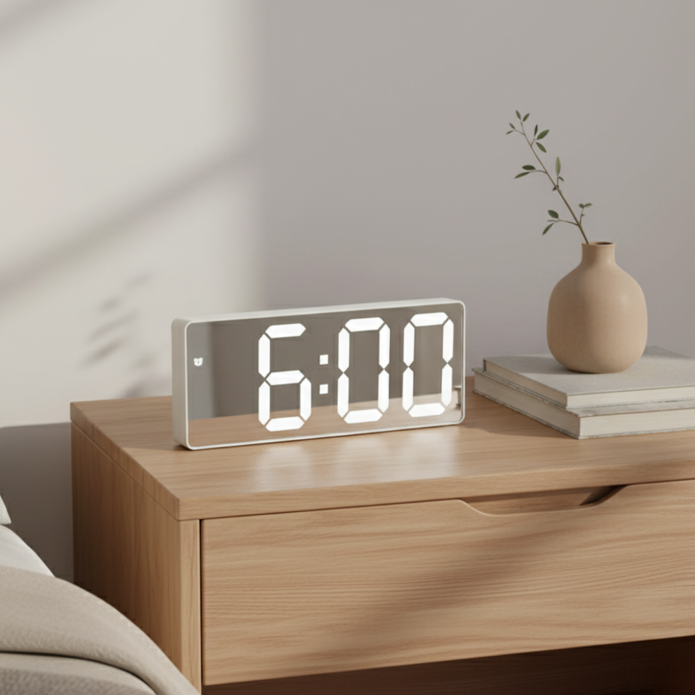 Digitale Wekker met Helder LED-Display Temperatuurweergave en Alarm voor Slaapkamer Kantoor en Nachtkastje | Sansoti