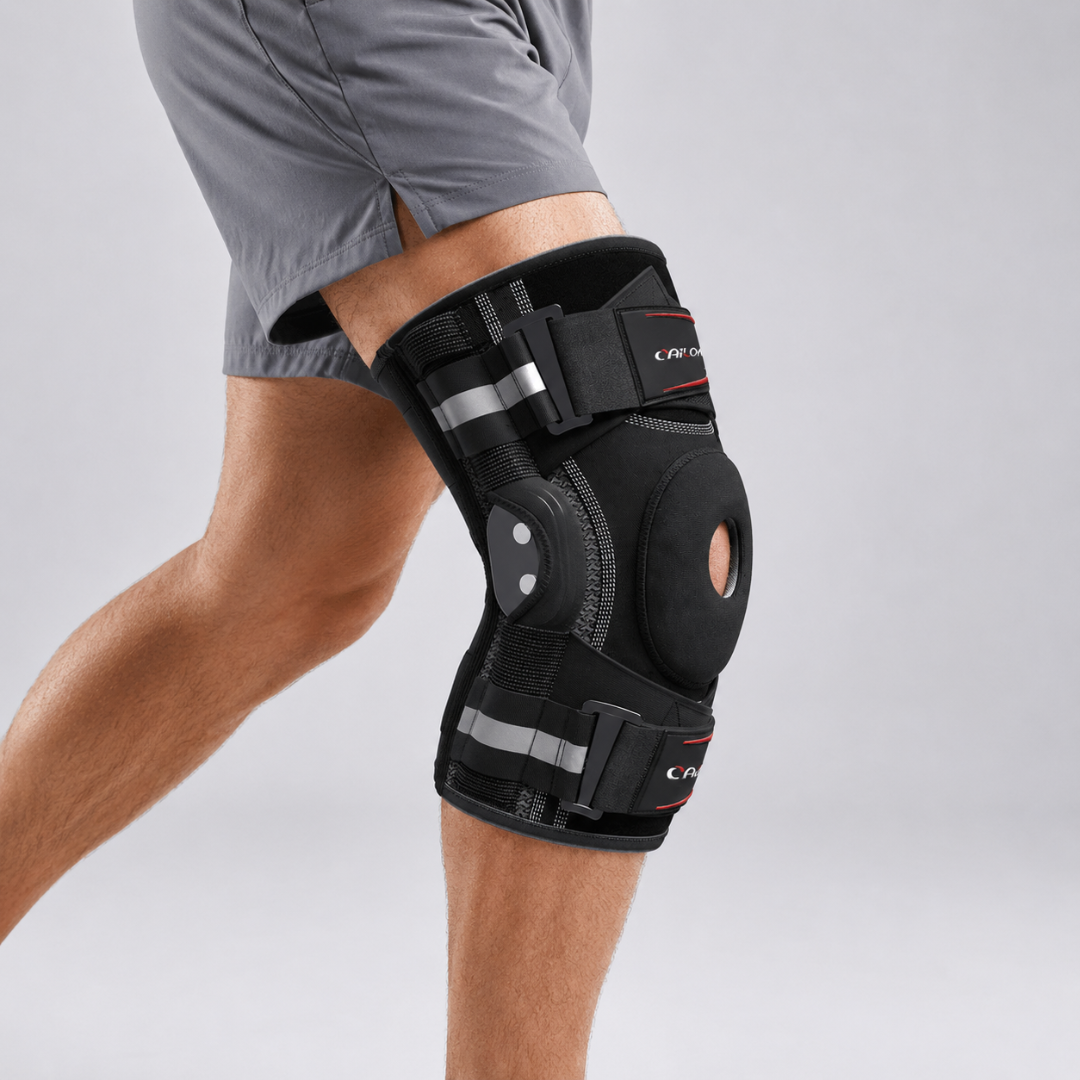 Adjustable Hinged Knee Brace – Lateral Stabilization & Patella Opening – Sports & Daily Use | Sansoti
