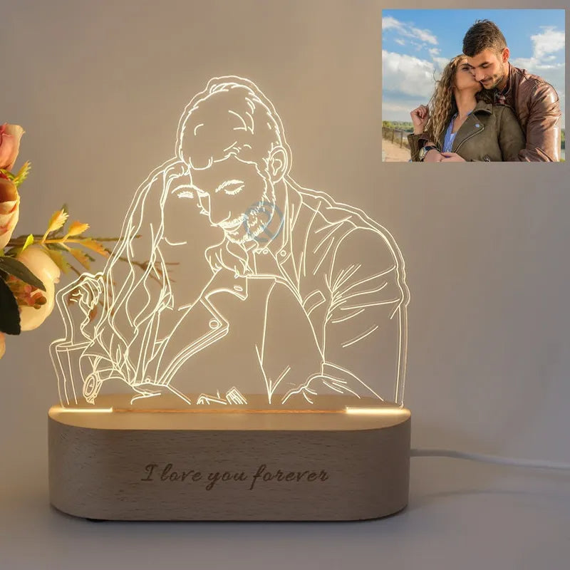 Gepersonaliseerde Fotolamp met Eigen Afbeelding en Tekst – RGB LED Verlichting voor Romantische Momenten | Sansoti
