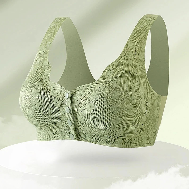 Comfortbeha zonder beugel met voorknopen zachte ondersteuning huidvriendelijk elastisch draagcomfort dagelijks gebruik | Sansoti