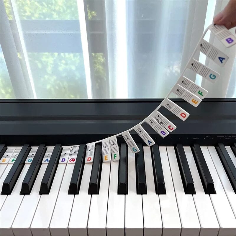Verwijderbare Piano Toetslabels — Siliconen Nootlabels voor 88 Toetsen — Leerhulp voor Beginners | Sansoti