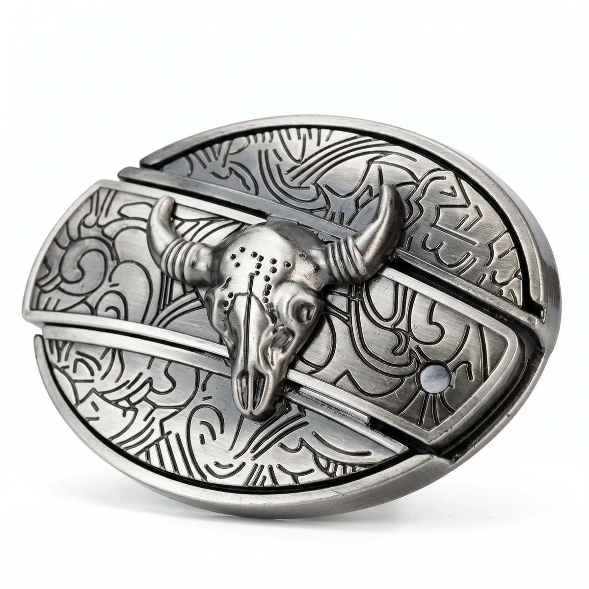 Metalen Ovale Western Riem Gesp met Ingebouwd EDC-Gereedschap | 24 Designs | Zinklegering | 7,7 x 6 cm | Sansoti