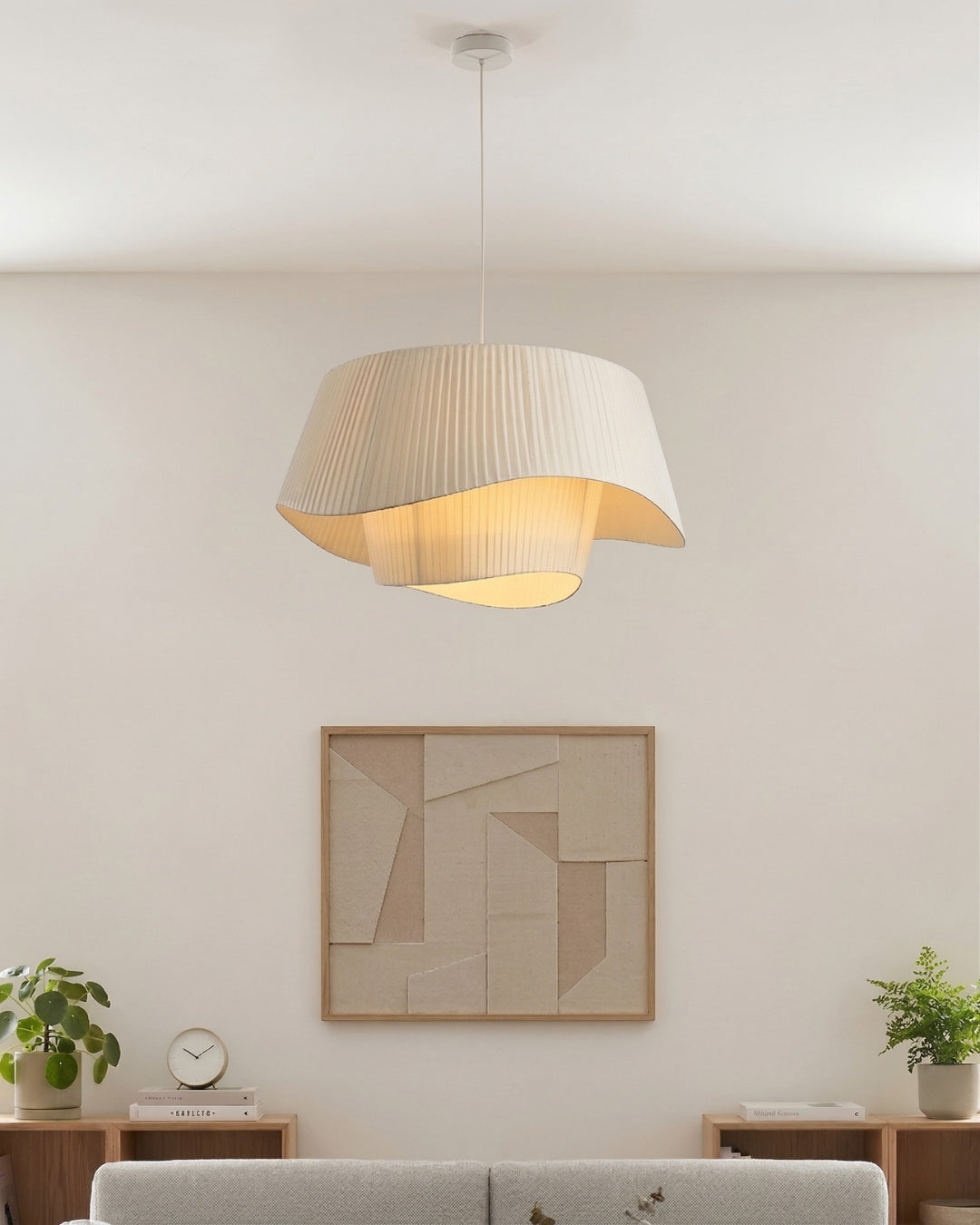 Moderne Tyvek Hanglamp Rond Design Warm Wit Dimbaar Woonkamer Eetkamer Slaapkamer Decoratieve Plafondverlichting | Sansoti