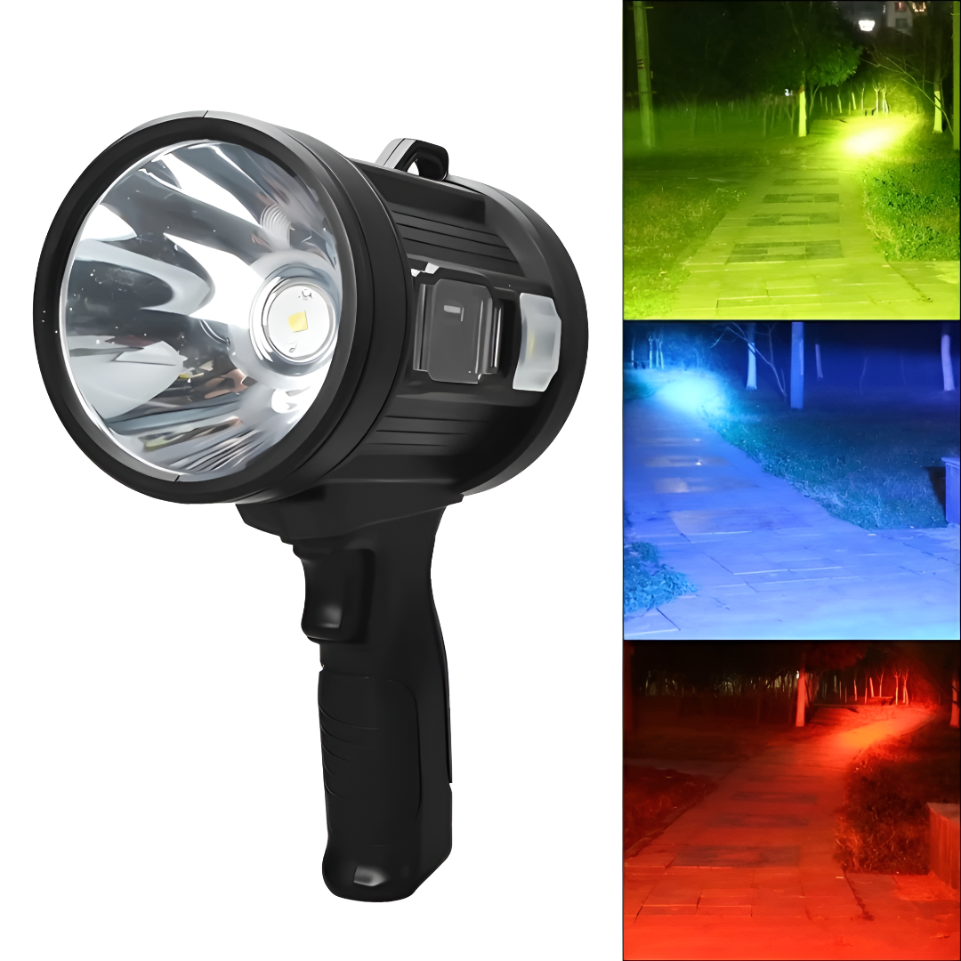 Wiederaufladbare LED-Taschenlampe 100000 Lumen Verstellbare Farben Wasserdicht Professionell für Outdoor-Camping | Sansoti