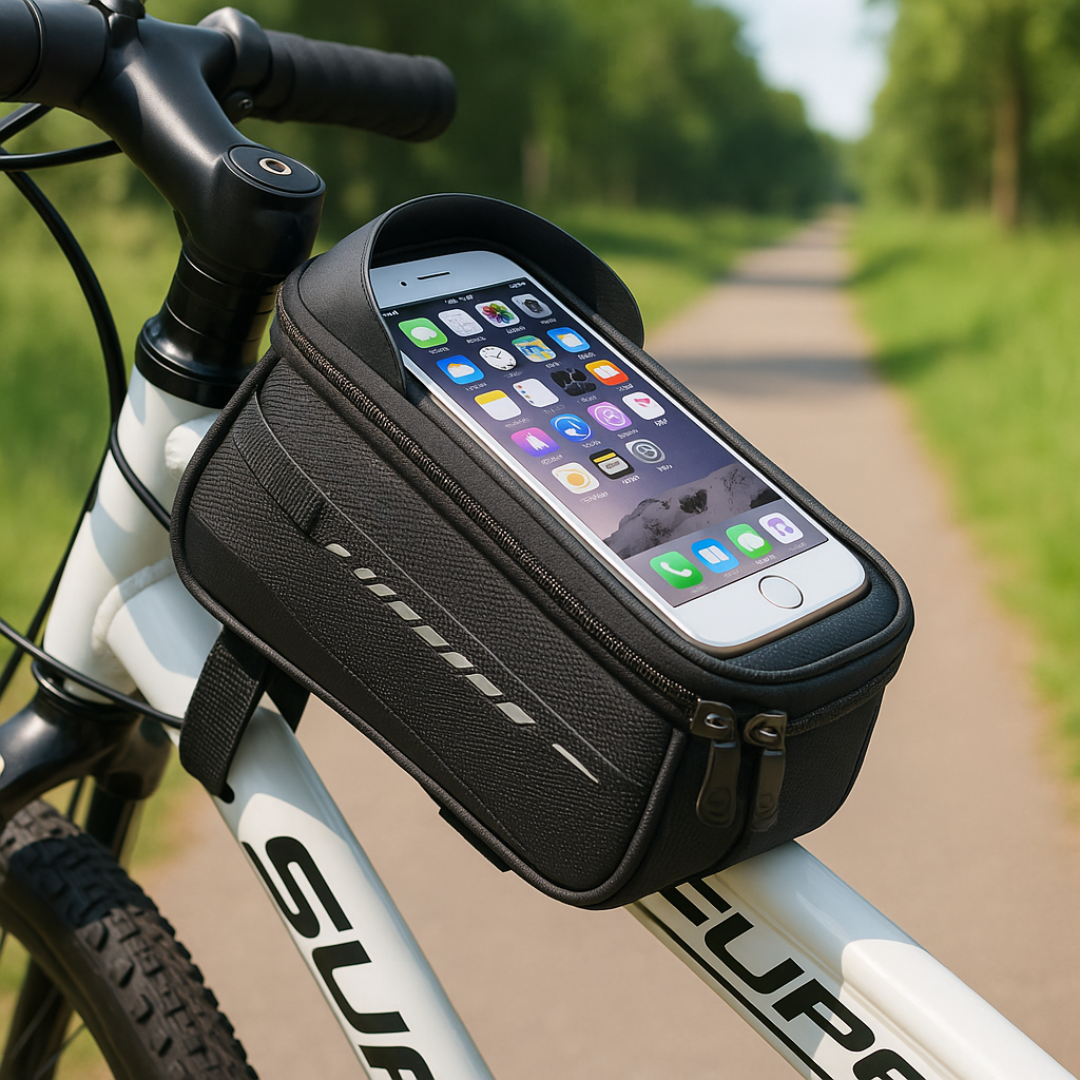Fietstas Stuur Waterdicht Touchscreen Smartphone Houder Zwart Compacte Opbergruimte Dagelijks Fietsen | Sansoti