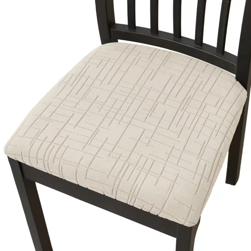 Elastischer Stuhlbezug mit weichem Stretch für Esszimmerstühle in modernen Farben, beige, grau, abnehmbar und waschbar | Sansoti