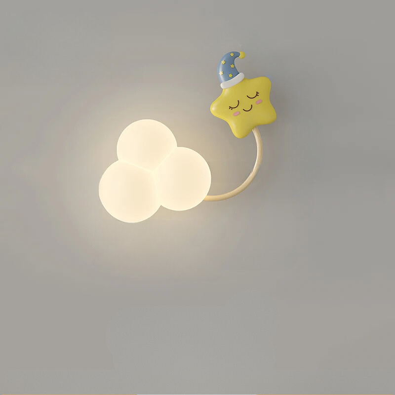 LED Wandlamp Kinderkamer met Vliegtuig Wolk Regenboog Ster Motief Drie Lichttemperaturen Dimbaar Sfeerlicht | Sansoti