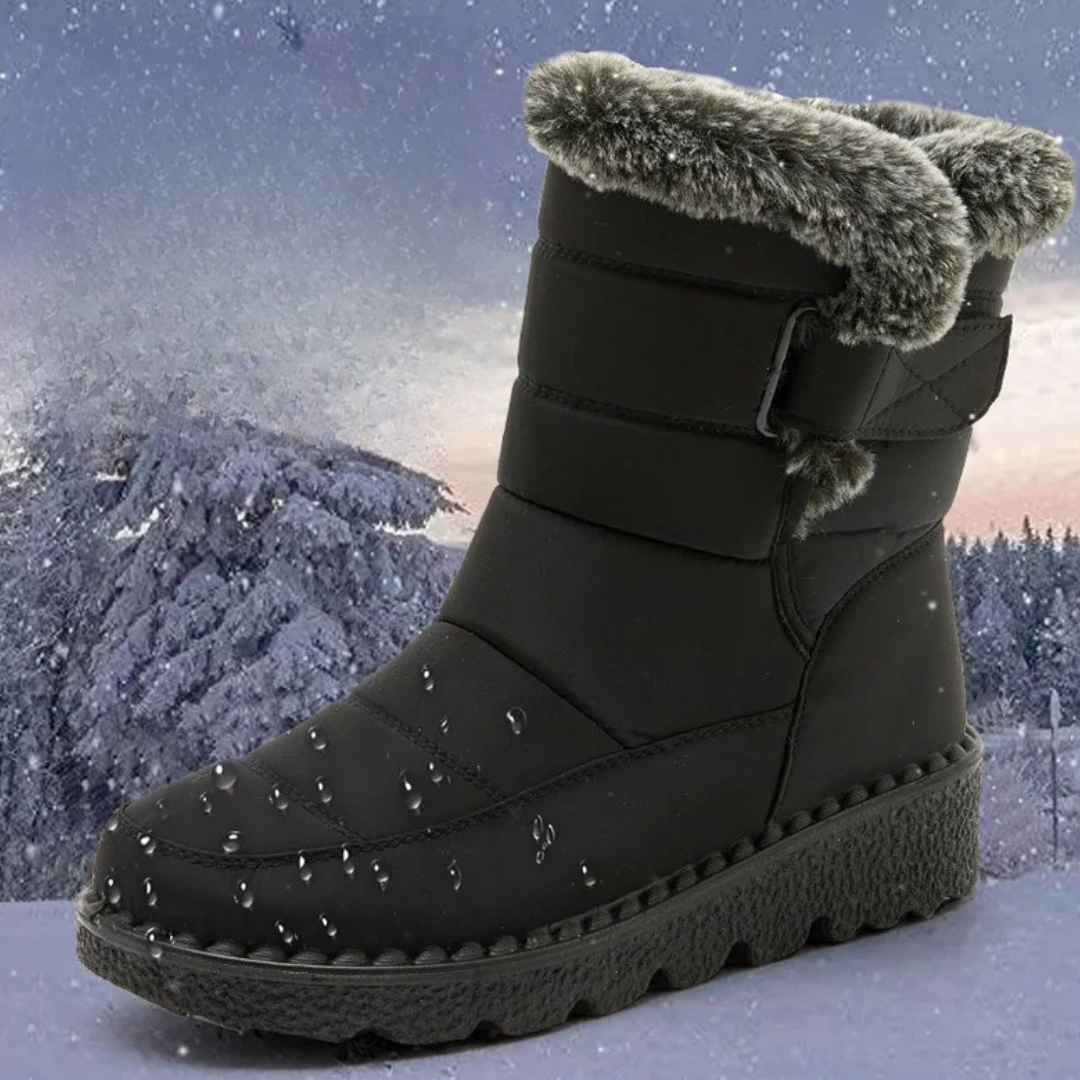 Lined Women's Boots Water-Repellent with Sturdy Grip Velcro Comfortable for Winter Walking and Snow | Sansoti