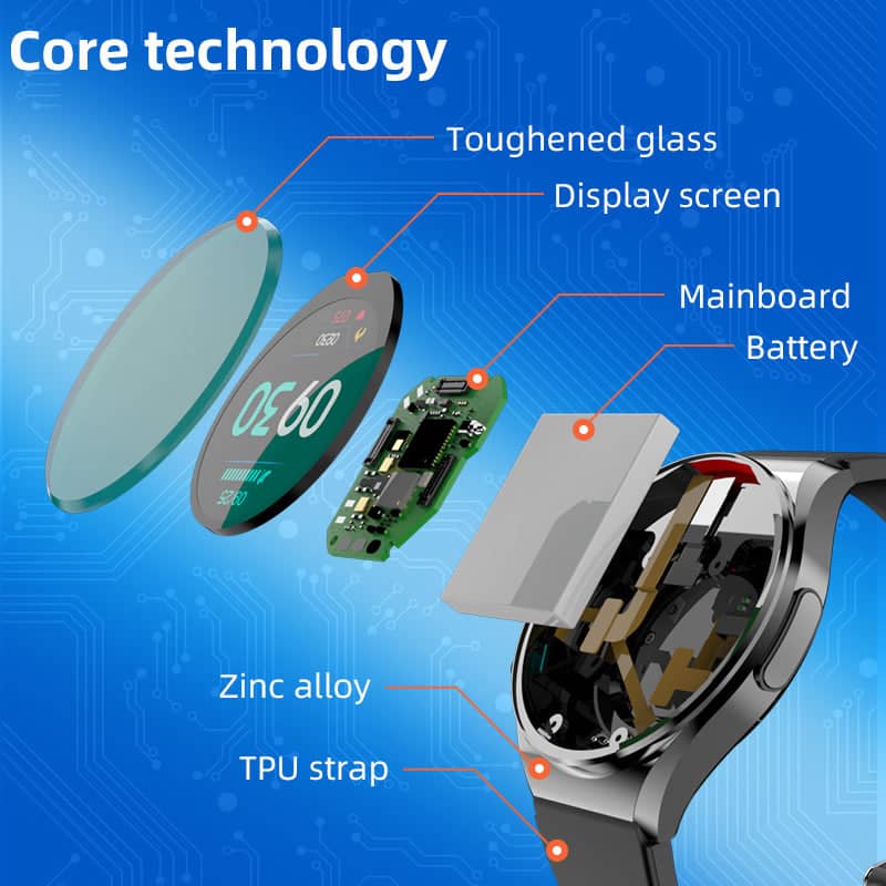 Smartwatch met Hartslagmeting en Bloedsuikermonitoring Digitaal Horloge Zwart Gezondheidshorloge Sporthorloge | Sansoti