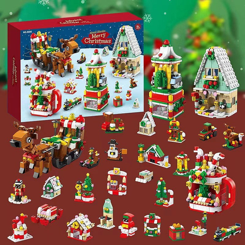 Calendrier de l’Avent en briques de construction, 24 jours, modèles de Noël, jouet créatif et éducatif en ABS pour enfants, complet | Sansoti