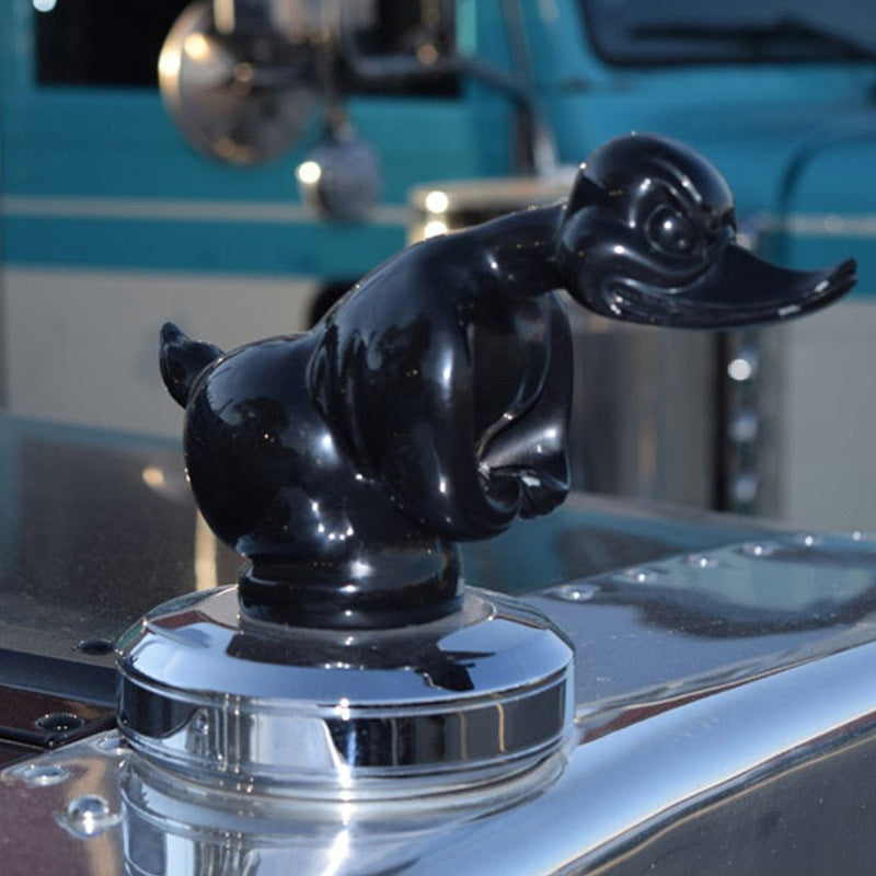 Decoratieve Eend Auto Ornament 15cm Chroom Rubber Mascotte Figuur Dashboard Accessoire Voertuig Embleem | Sansoti