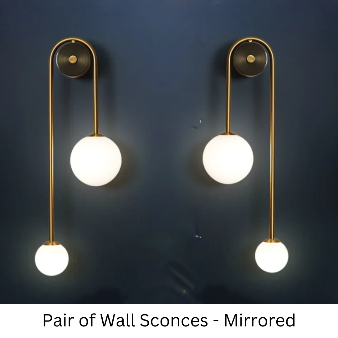 Goudkleurige Wandlamp met Wit Glazen Bol – Modern Scandinavisch Design voor Hal & Gang | Sansoti