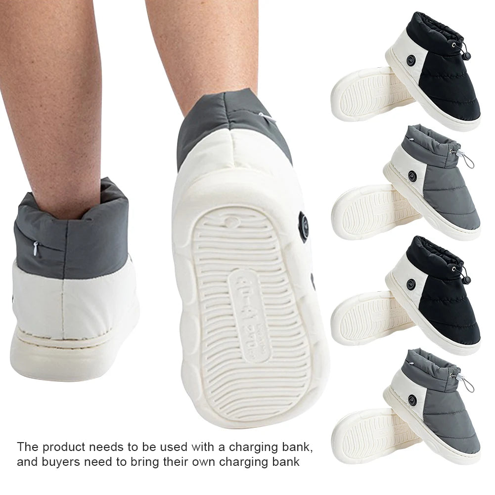 Heated Slippers with Adjustable Temperature Control, 3 Settings, Non-Slip Winter House Shoes | Sansoti