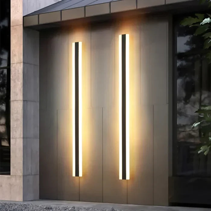Wasserdichte Außenwandlampe aus Metall und Acryl, Schwarz, Warmweiß, Kaltweiß, LED-Gartenbeleuchtung, Fassadenlampe für den Außenbereich | Sansoti