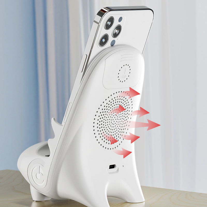 Chargeur de téléphone sans fil avec support en forme de chaise, amplificateur de son, fonction de support, recharge de smartphone, support de bureau | Sansoti