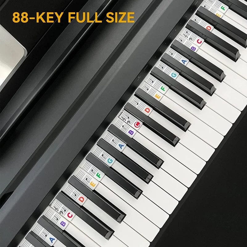 Verwijderbare Piano Toetslabels — Siliconen Nootlabels voor 88 Toetsen — Leerhulp voor Beginners | Sansoti