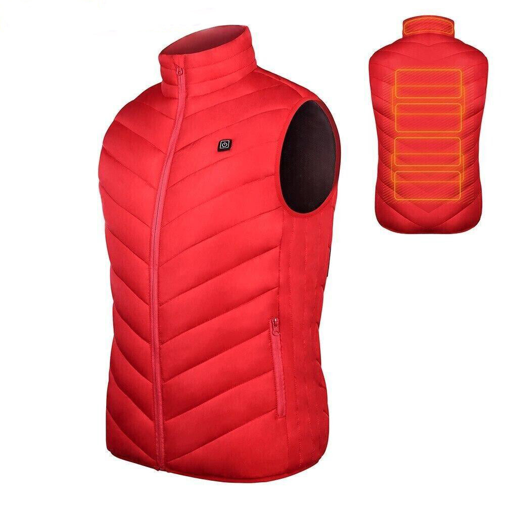 Elektrische beheizbare Weste, Unisex, Schwarz, 3 Wärmezonen, einstellbare Temperatur, für Winter und Outdoor-Aktivitäten | Sansoti
