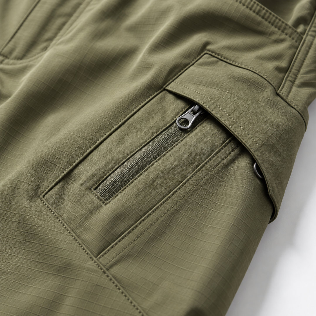 Outdoor Wandelbroek Heren Meerdere Zakken Ritssluiting Polyester Zwart Khaki Groen Tactisch Functioneel | Sansoti