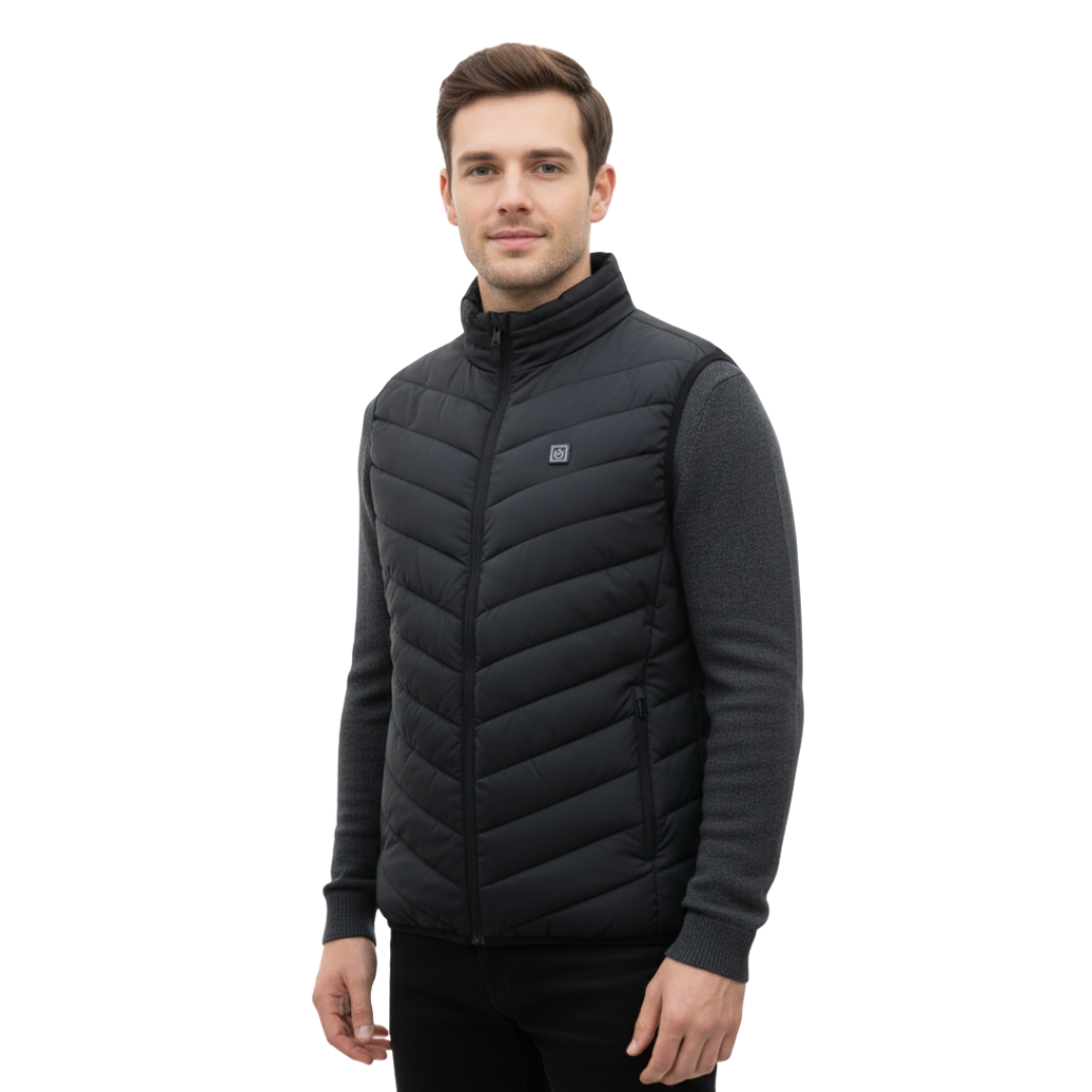 Heated Bodywarmer Vest with 11 Heating Zones USB Electric Heated Men's Winter Vest Outdoor Clothing Black | Sansoti