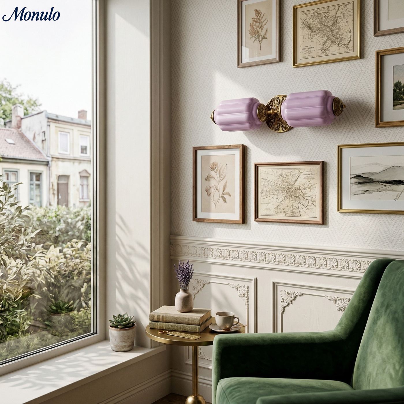 Vintage Glazen Wandlamp Horizontaal Model Eloise Lichtbron voor Woonkamer en Gang | Sansoti
