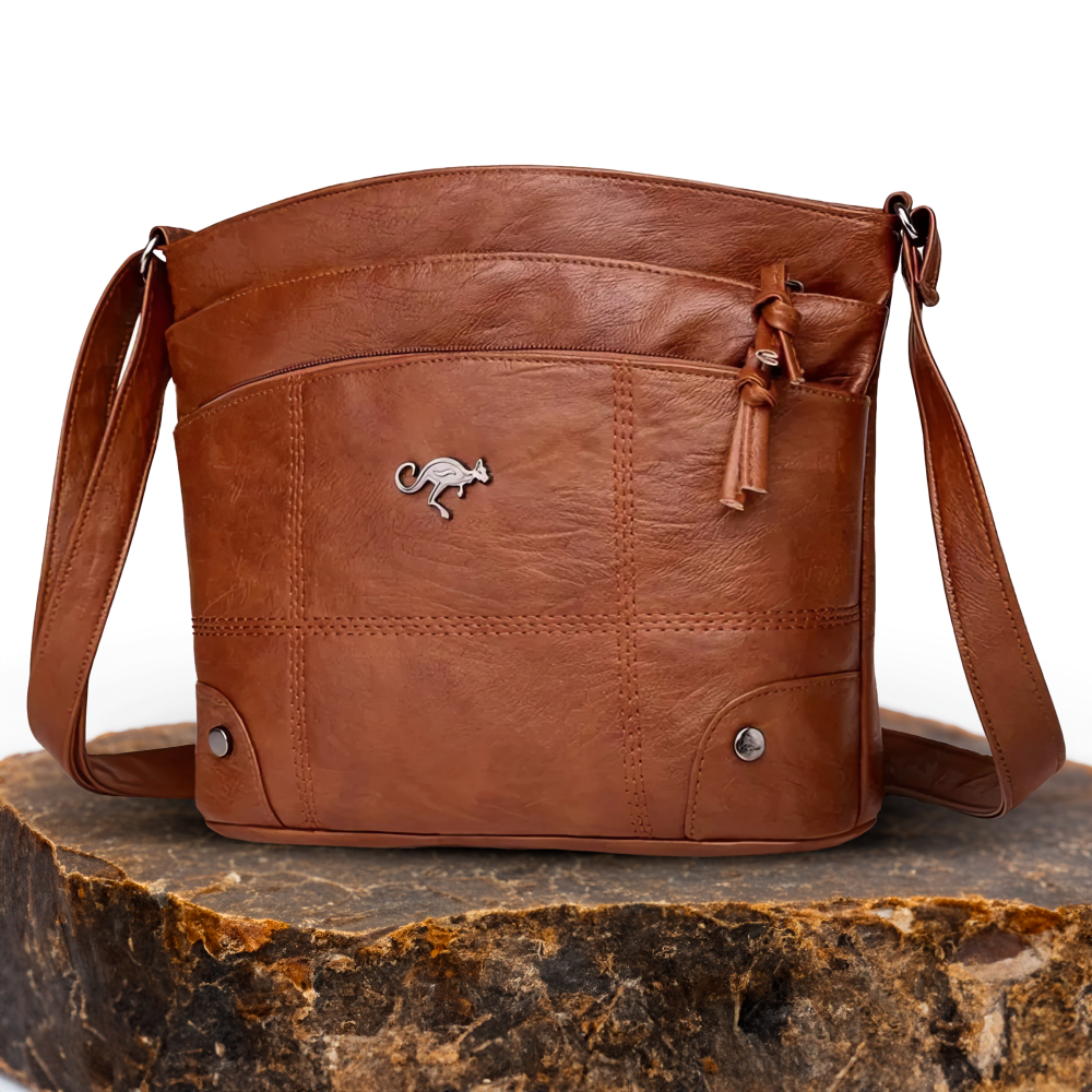 Leren Handtas Full-Grain Leer Bruin Zwart Vintage Patina Schoudertas Dames Dagelijks Gebruik Crossbody | Sansoti