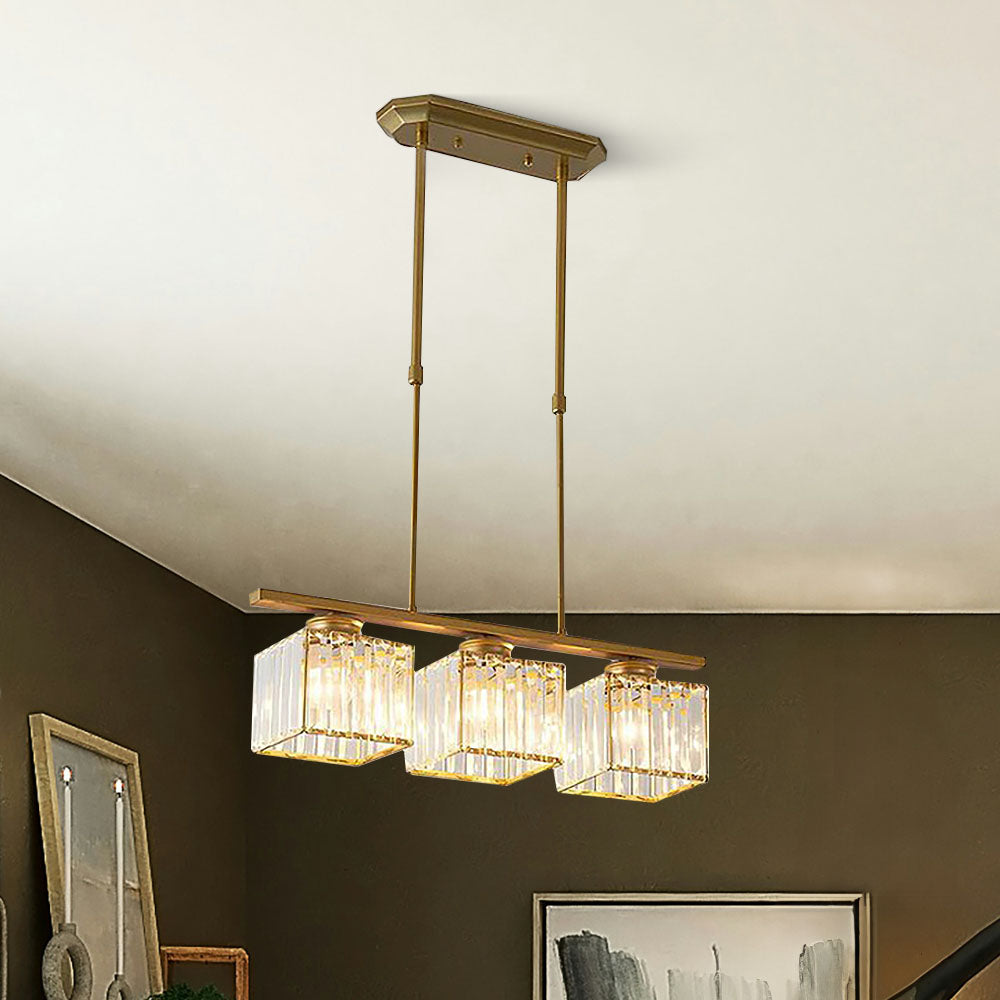 Hanglamp Eettafel Glas Zwart Goud 3 Of 4 Lichts E27 Modern | Sansoti