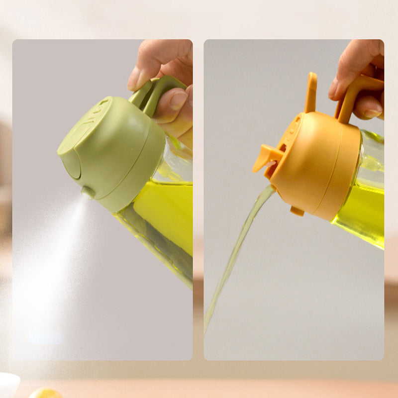 Vaporisateur et distributeur d’huile en verre 2-en-1, flacon à pompe et spray pour vinaigre et sauce soja, dosage en cuisine, huile 470ml | Sansoti
