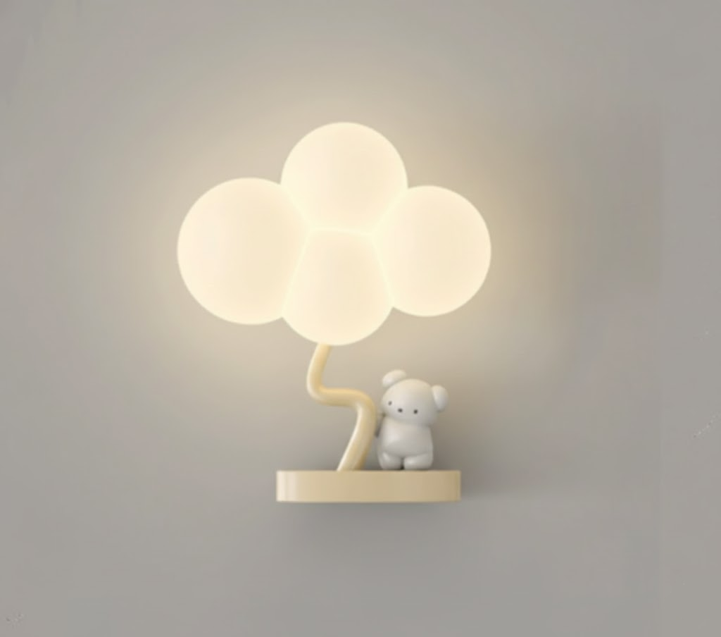 LED Wandlamp Kinderkamer met Vliegtuig Wolk Regenboog Ster Motief Drie Lichttemperaturen Dimbaar Sfeerlicht | Sansoti
