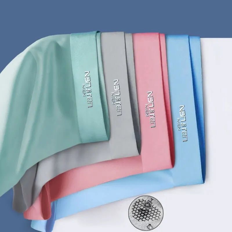 Herren-Boxershorts 4er-Pack aus Ice Silk, atmungsaktive Graphen-Unterwäsche mit elastischem Bund, komfortabel für jeden Tag | Sansoti