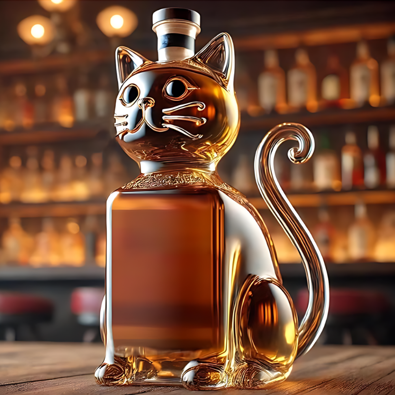 Tierflasche Dekorative Glasflasche in Tierform Dackel Katze Drache für Wohnzimmer Tisch Küche Dekoration Geschenk | Sansoti
