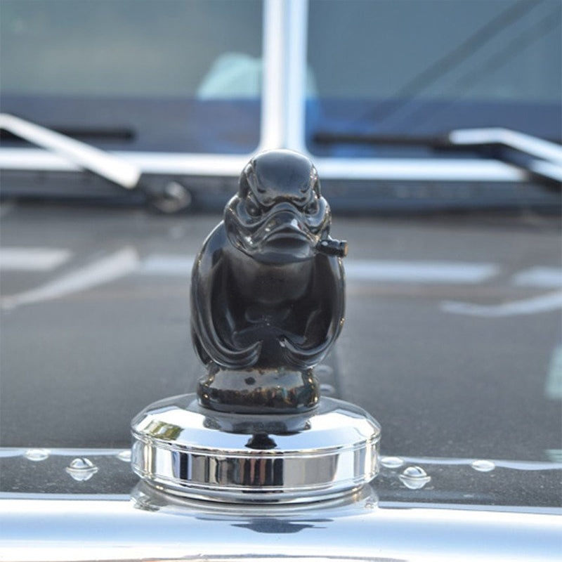 Decoratieve Eend Auto Ornament 15cm Chroom Rubber Mascotte Figuur Dashboard Accessoire Voertuig Embleem | Sansoti
