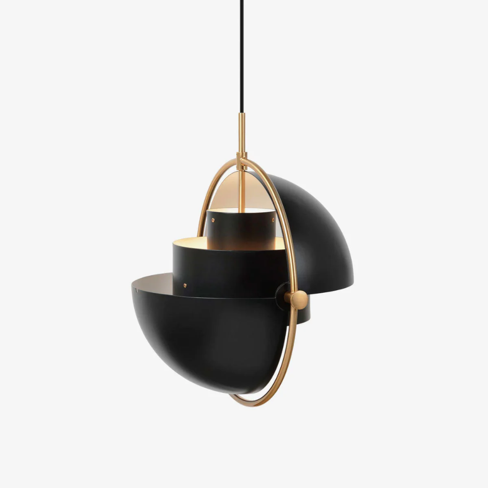 Hanglamp metaal staal E27 zwart messing eettafel woonkamer Scandinavisch design hanglamp draaibare kap modern | Sansoti