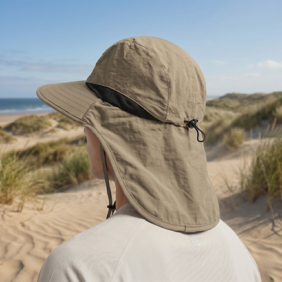 Sun Protection Hat with Neck Flap Breathable Quick-Drying UPF 50+ Hiking Fishing Outdoor Unisex Summer Hat | Sansoti