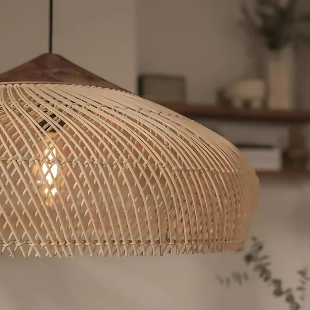 Hanglamp Rattan Bamboe Handgevlochten Bohemian Retro E27 Ø40 Ø60 Eetkamer | Sansoti