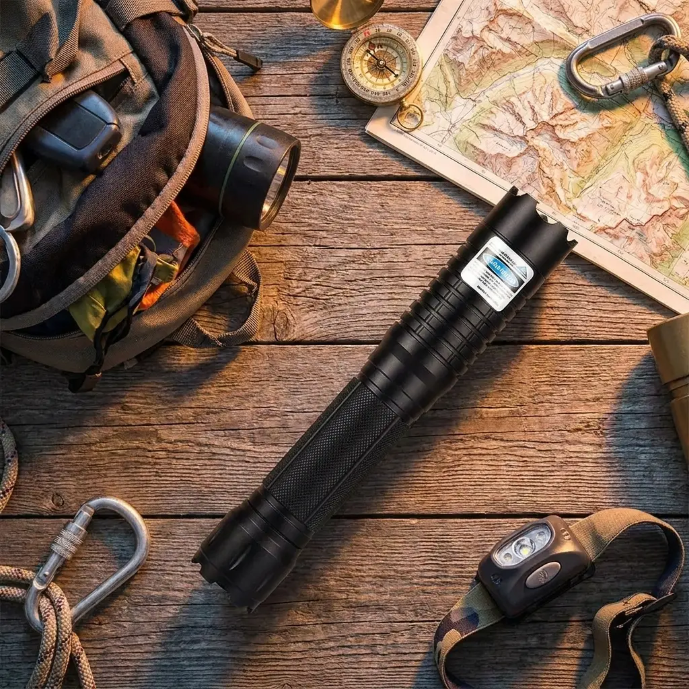 Krachtige Blauwe Laserpen 450nm met Verstelbare Focus en Thermische Ontstekingsfunctie | Tactisch Bereik 5000m+ | Aluminium Behuizing | Oplaadbaar met 2x 16340 Batterijen | Sansoti