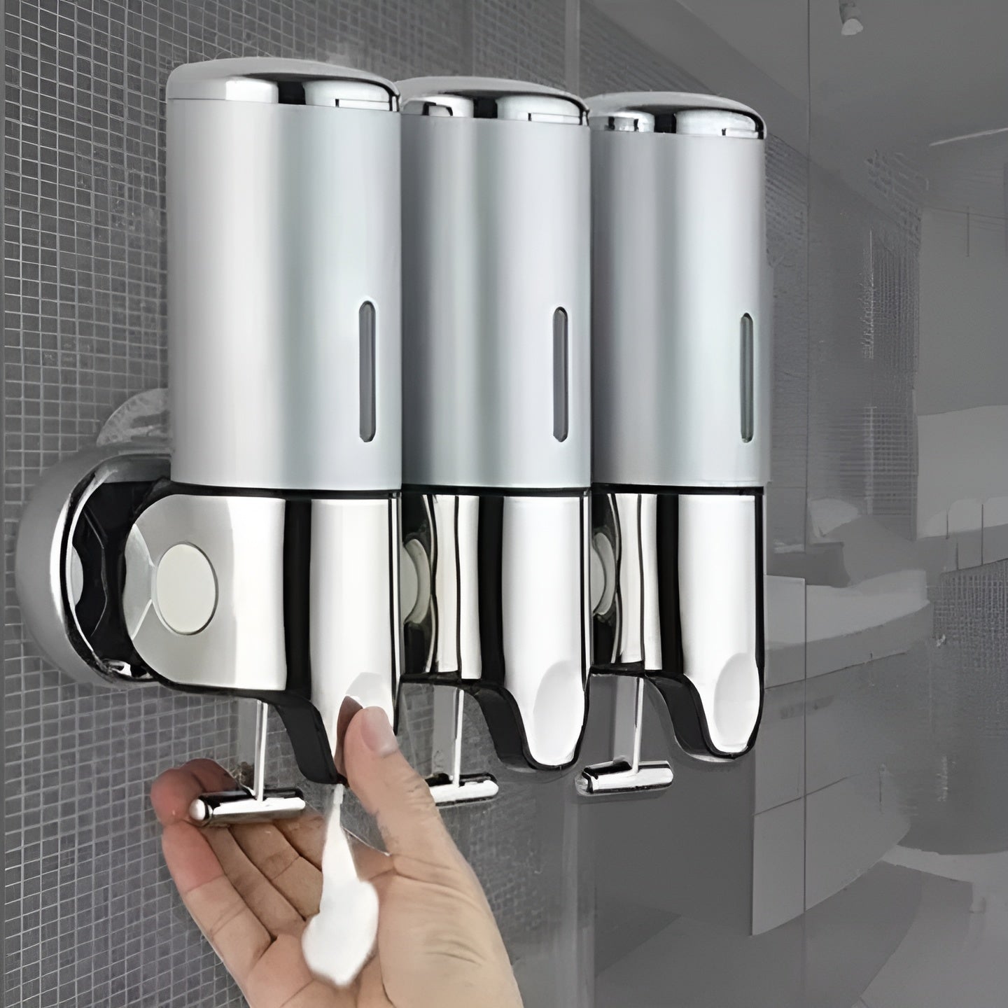 Wandzeepdispenser 500ml Wandmontage RVS Chroom Badkamer Keuken Enkel Dubbel Drievoudig Vloeibare Zeep | Sansoti
