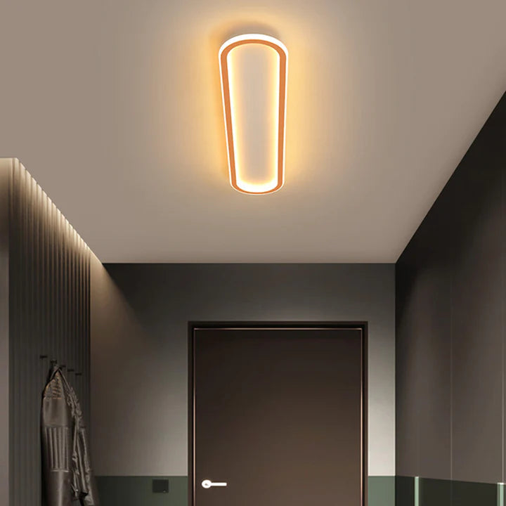 LED Deckenleuchte Langoval Schwarz Weiß Flur Wohnzimmer Schlafzimmer Modern Minimalistische Deckenbeleuchtung | Restfield