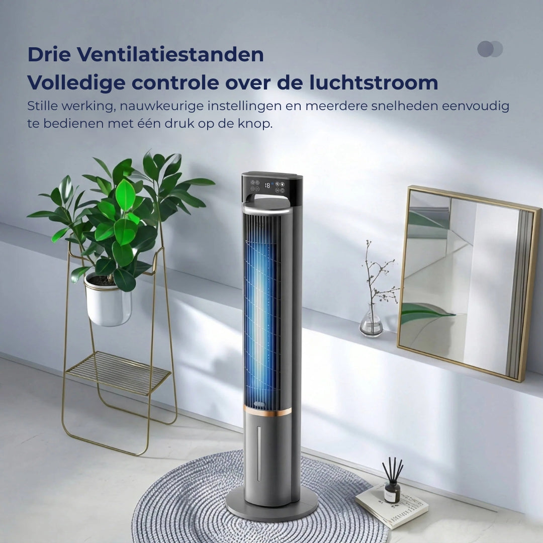 Draagbare Luchtkoeler met Watertank en Timerfunctie – Stil en Krachtig voor Slaapkamer en Kantoor | Sansoti