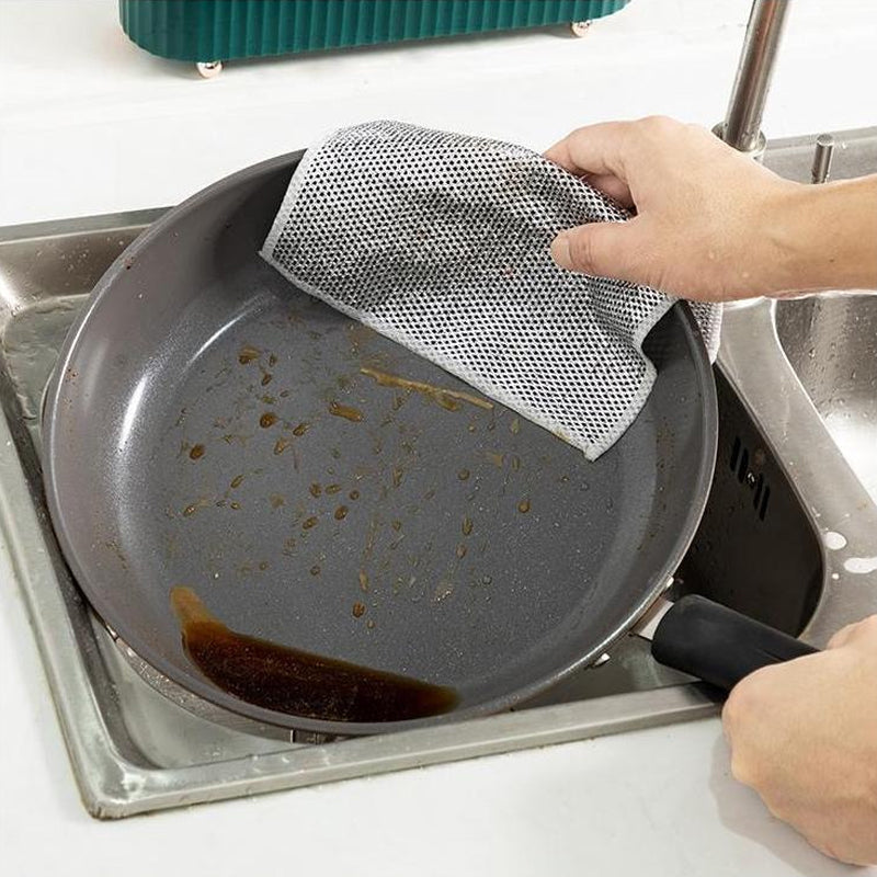 Vaatdoek van Nylon Microvezels Krasvrij Schoonmaken Pannen Borden Aanrechtbladen Fornuizen Keukengerei Afwas | Sansoti