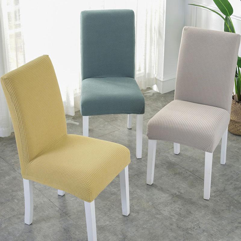 Elastische Stoelhoes Set 4 Stuks Stretch Beschermer Universeel Wasbaar Effen Kleuren Eetkamer Stoelhoezen | Sansoti