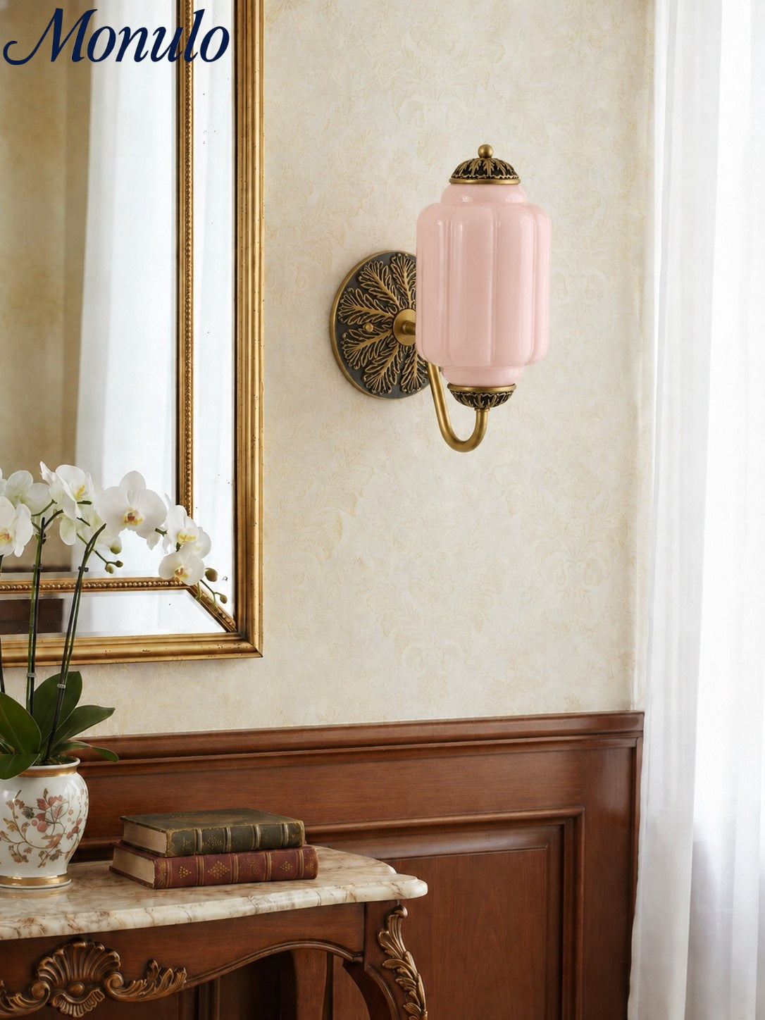 Melkglazen Wandlamp Eloise voor Hal en Slaapkamer | Vintage Wandverlichting met Melkwit Glas | Sansoti
