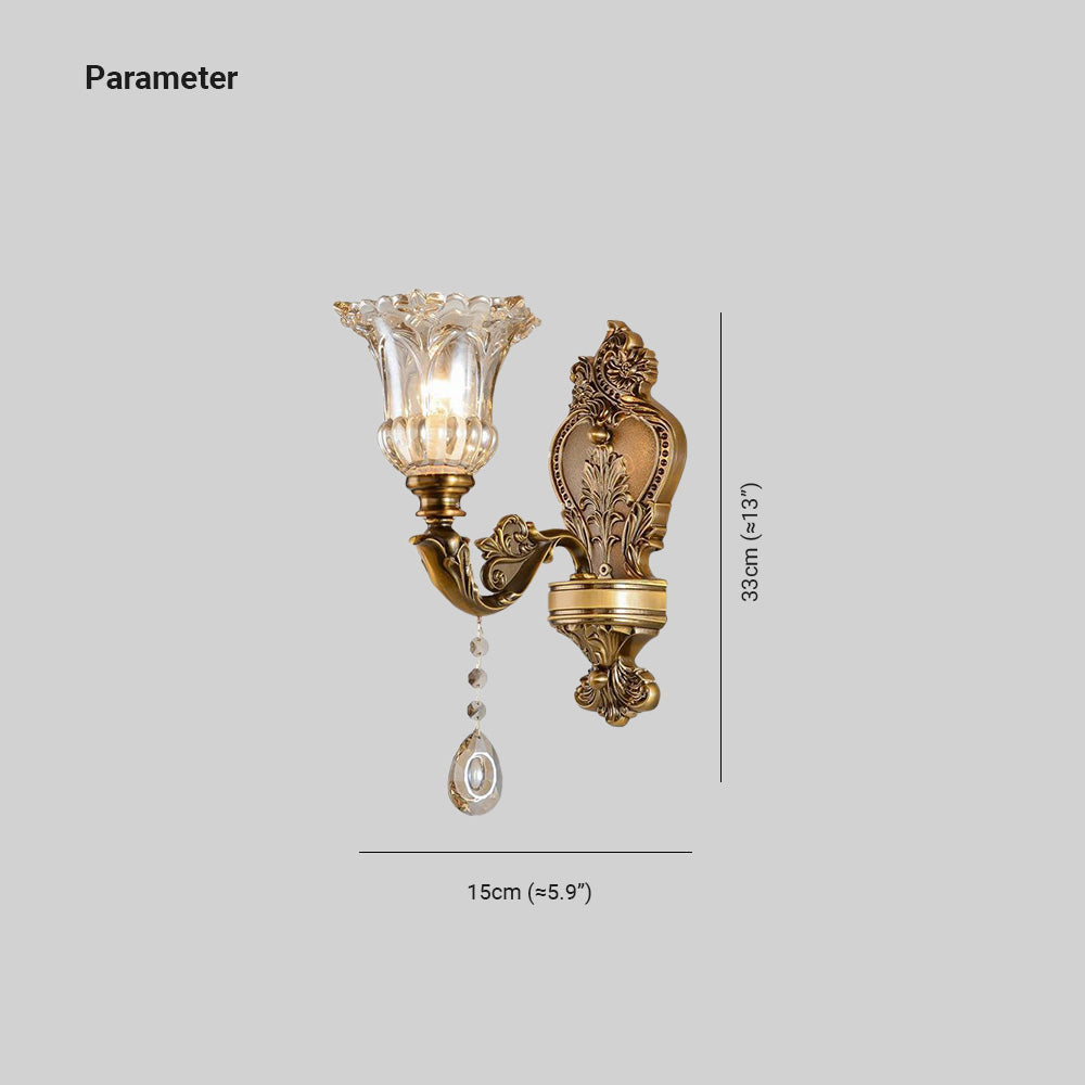 Vintage Wandleuchte Gold Glas Doppel Klassisch Warmweißes Licht Innenwandleuchte E14 Schlafzimmer Wohnzimmer Flur Dekorative Beleuchtung Wandleuchte | Sansoti