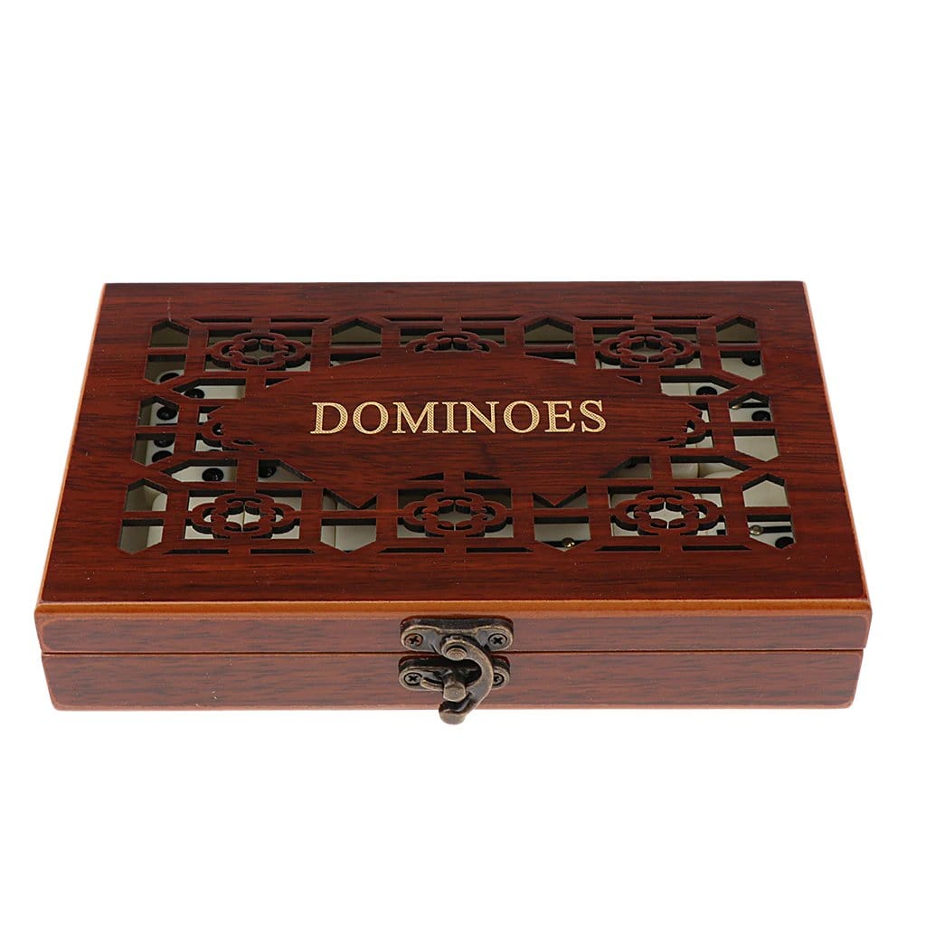 Hölzernes Domino-Spiel Doppel-Sechs-Set mit 28 Steinen, Familienspiel, Aufbewahrungsbox, Gesellschaftsspiel, klassisches Brettspiel | Sansoti
