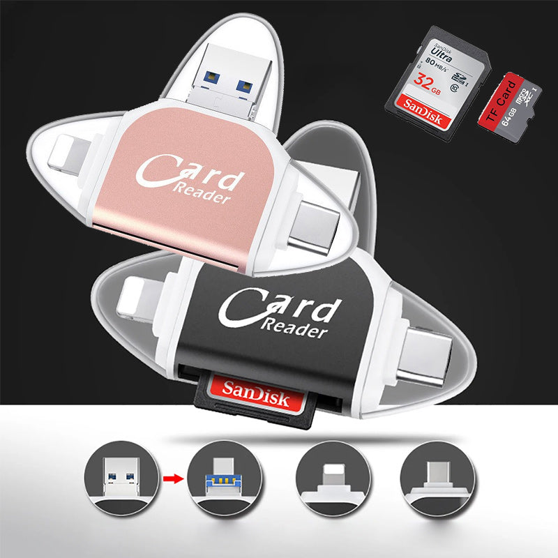 Kartenleser 4-in-1 USB C Lightning SD Micro SD USB 3.0 | Restfield