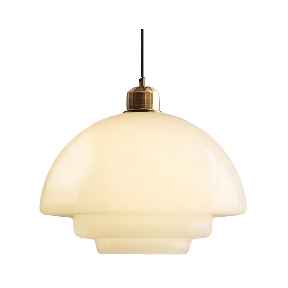 Plafonnier Art Déco Laiton Verre D30 D28 D32 Or Vintage Design | Restfield