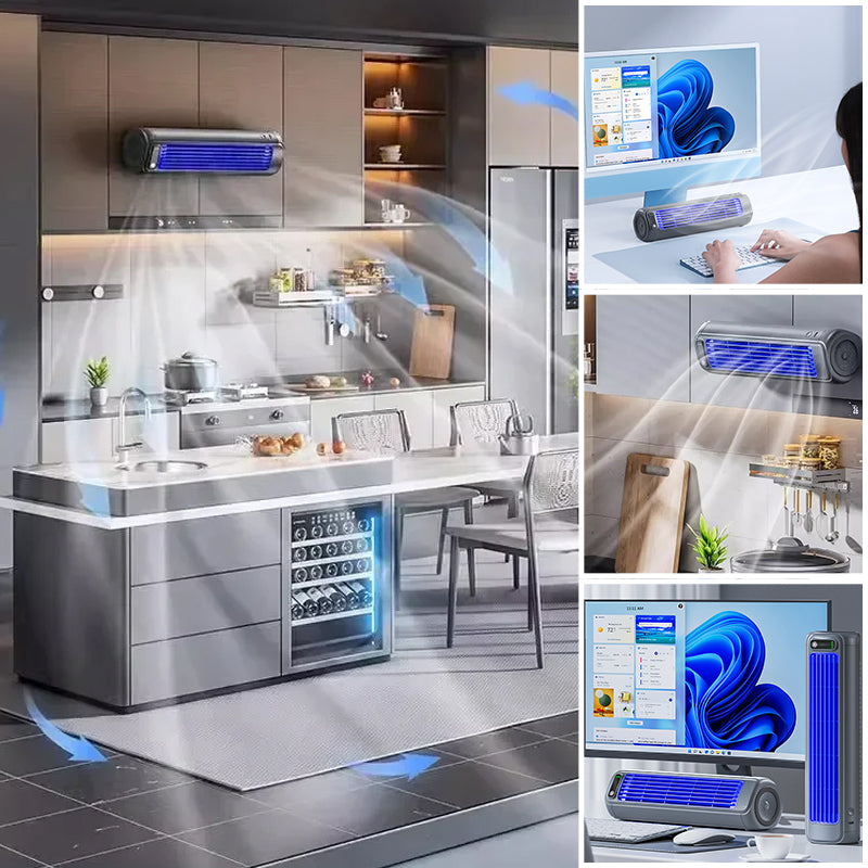 Draadloze Luchtkoeler USB Oplaadbaar Compacte Airco Ventilator Bureaukoeling Mobiele Koelunit Slaapkamer Kantoor Buiten Gebruik | Sansoti