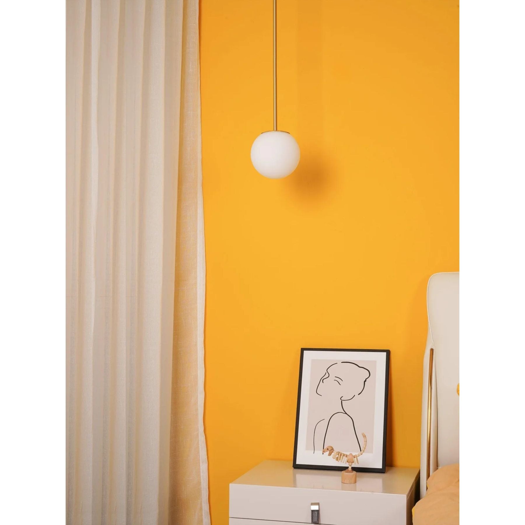 Hängelampe Messing Milchglas Decke Minimalistisch Modern Skandinavisch Flur Esstisch Nachttisch | Restfield