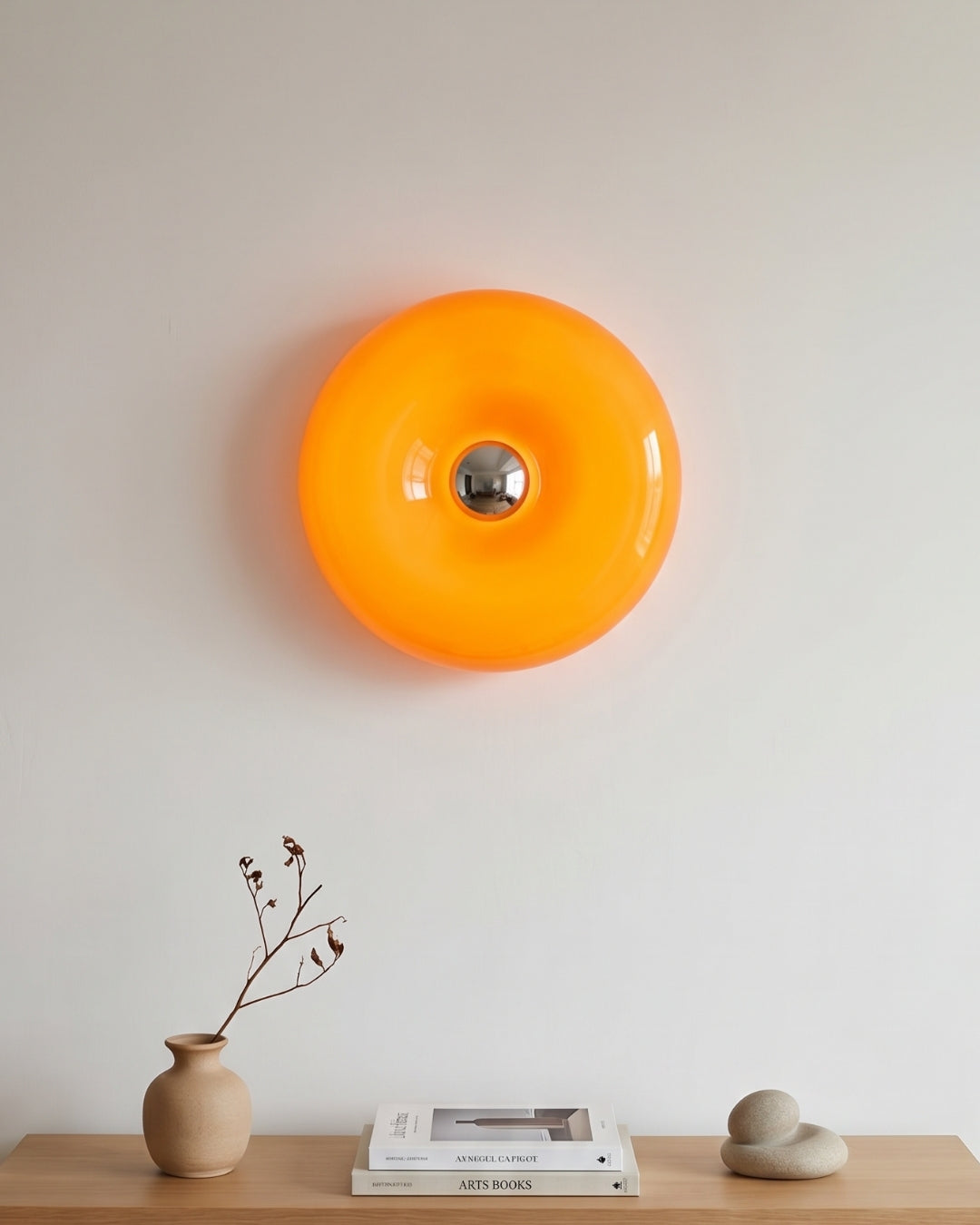 NARA Sculptural Donut Lamp met 3 Kleurtemperaturen – Dimbare Glazen Tafellamp Bauhaus Design Touch Control Wandmonteerbaar Ambient Lighting | Sansoti