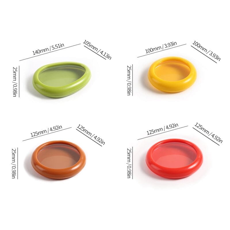 Herbruikbare Voedselbewaardozen met Folie Afsluiting Set 4 Stuks voor Verse Groente Fruit en Restjes Keuken | Sansoti